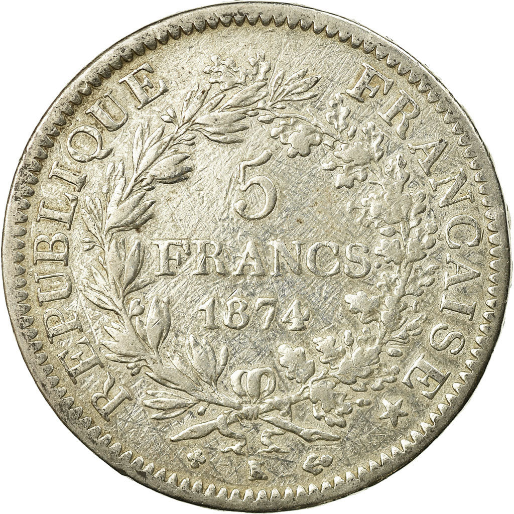 Monnaie, France, Hercule, 5 Francs, 1874, Bordeaux, TB+, Argent, Gadoury:745a