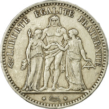 Coin, France, Hercule, 5 Francs, 1877, Bordeaux, EF(40-45), Silver, KM:820.2