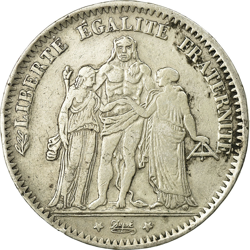 Coin, France, Hercule, 5 Francs, 1878, Bordeaux, EF(40-45), Silver, KM:820.2