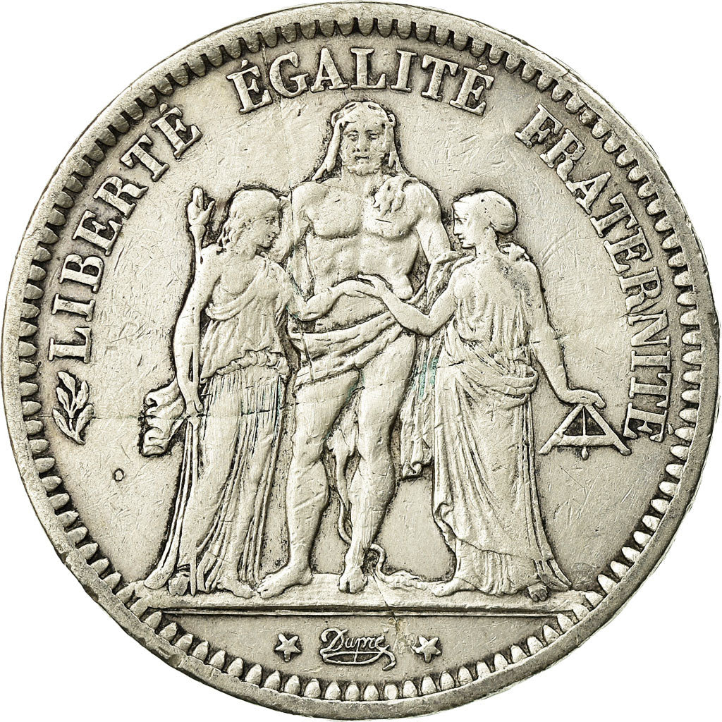 Coin, France, Hercule, 5 Francs, 1871, Paris, Camélinat, VF(30-35), Silver