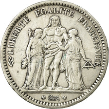 Coin, France, Hercule, 5 Francs, 1871, Paris, Camélinat, VF(30-35), Silver