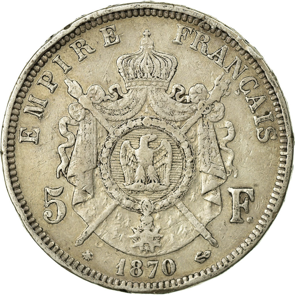 Coin, France, Napoleon III, 5 Francs, 1870, Paris, VF(30-35)