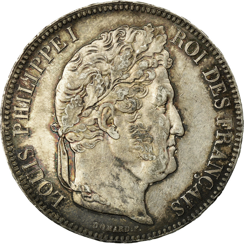 Moneda, Francia, Louis-Philippe, 5 Francs, 1842, Lille, MBC+, Plata, KM:749.13