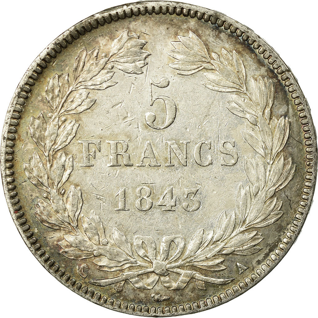 Coin, France, Louis-Philippe, 5 Francs, 1843, Paris, EF(40-45), Silver