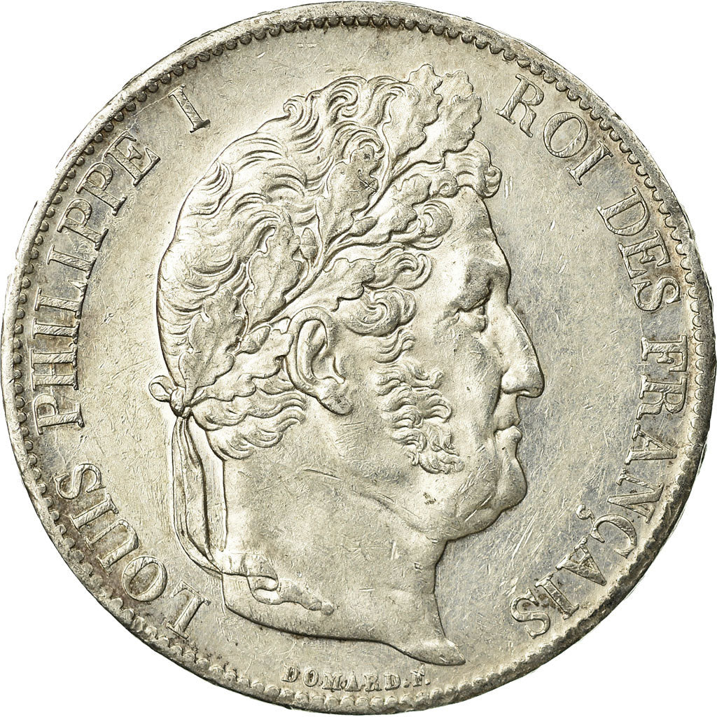Moneta, Francia, Louis-Philippe, 5 Francs, 1845, Paris, BB+, Argento, KM:749.1