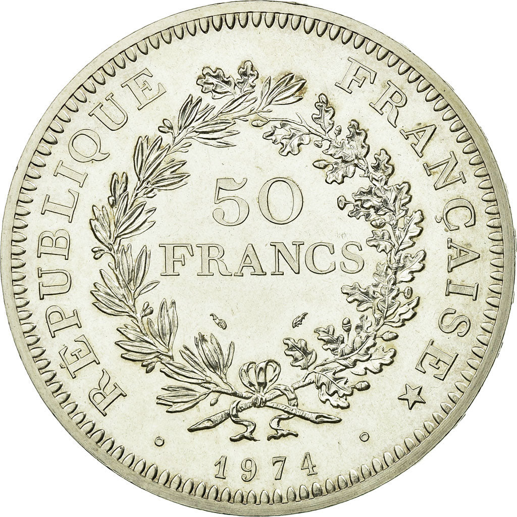 Coin, France, Hercule, 50 Francs, 1974, ESSAI, MS(64), Silver, KM:E117