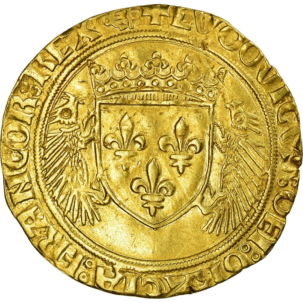Coin, France, Louis XII, Ecu d'or aux Porcs-Epics, Bayonne, AU(50-53), Gold