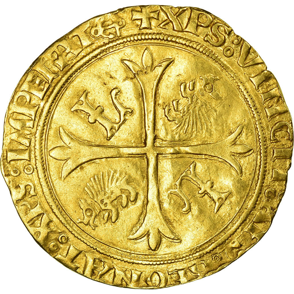 Coin, France, Louis XII, Ecu d'or aux Porcs-Epics, Bayonne, AU(50-53), Gold