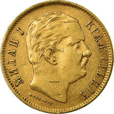 Monnaie, Serbie, Milan I, 10 Dinara, 1882, TTB, Or, KM:16