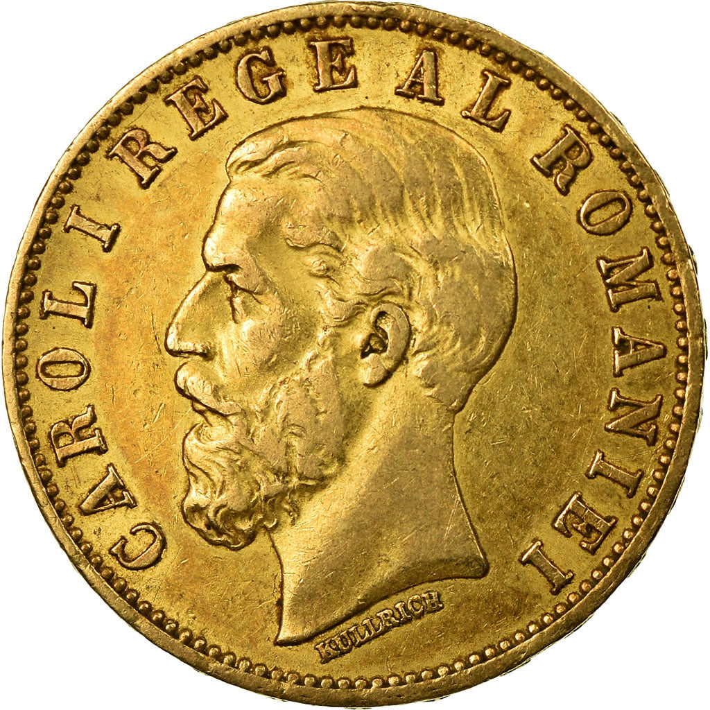 Coin, Romania, Carol I, 20 Lei, 1883, EF(40-45), Gold, KM:20