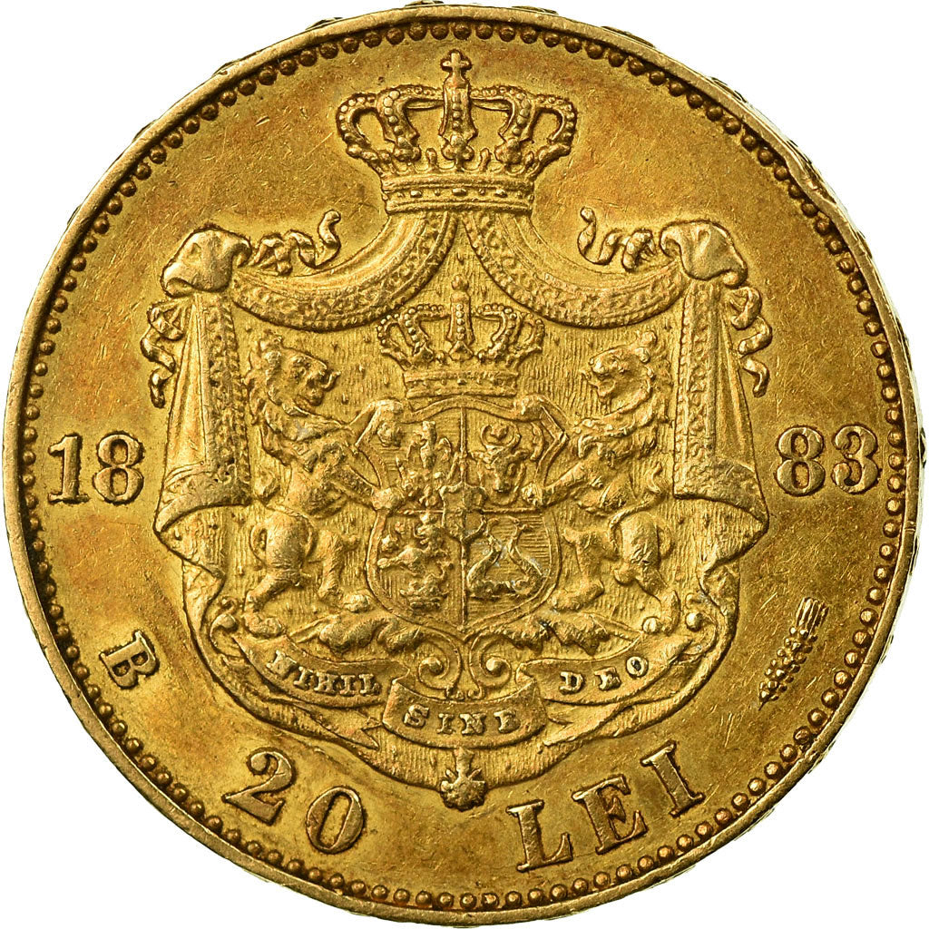 Coin, Romania, Carol I, 20 Lei, 1883, EF(40-45), Gold, KM:20
