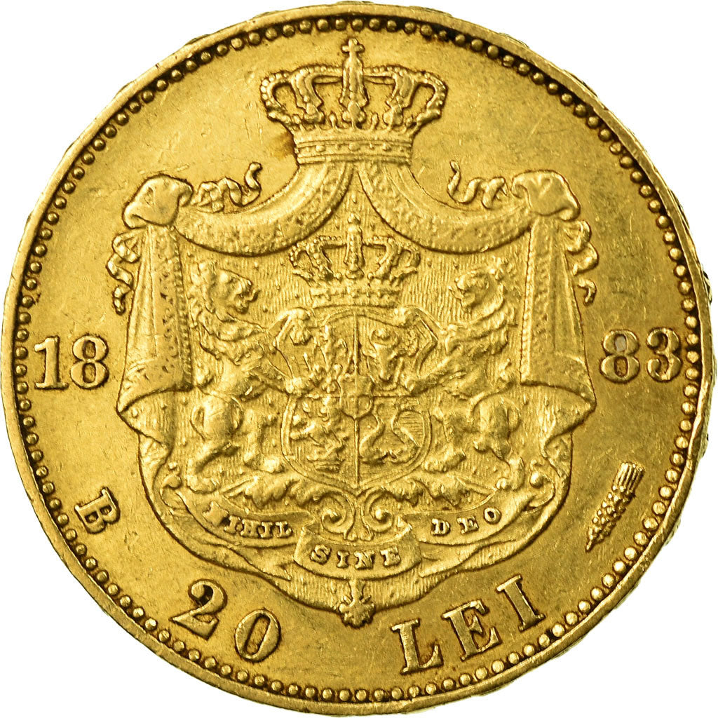 Moneta, Romania, Carol I, 20 Lei, 1883, BB, Oro, KM:20
