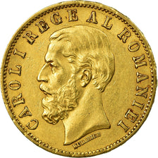 Coin, Romania, Carol I, 20 Lei, 1883, EF(40-45), Gold, KM:20