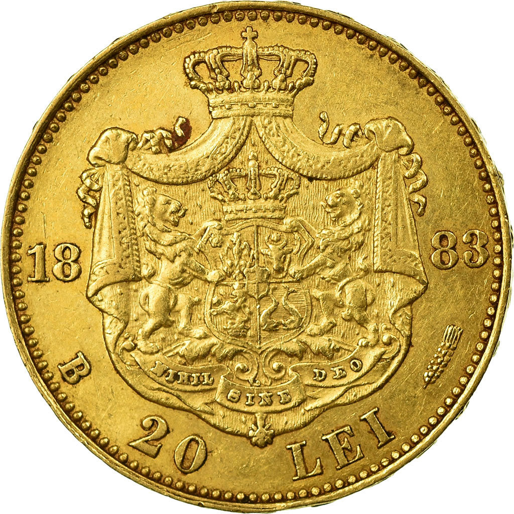 Coin, Romania, Carol I, 20 Lei, 1883, EF(40-45), Gold, KM:20