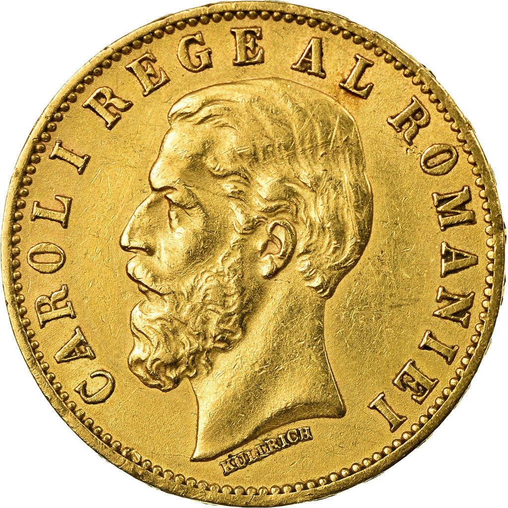 Coin, Romania, Carol I, 20 Lei, 1883, EF(40-45), Gold, KM:20