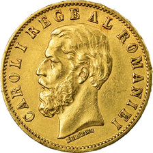 Coin, Romania, Carol I, 20 Lei, 1883, EF(40-45), Gold, KM:20