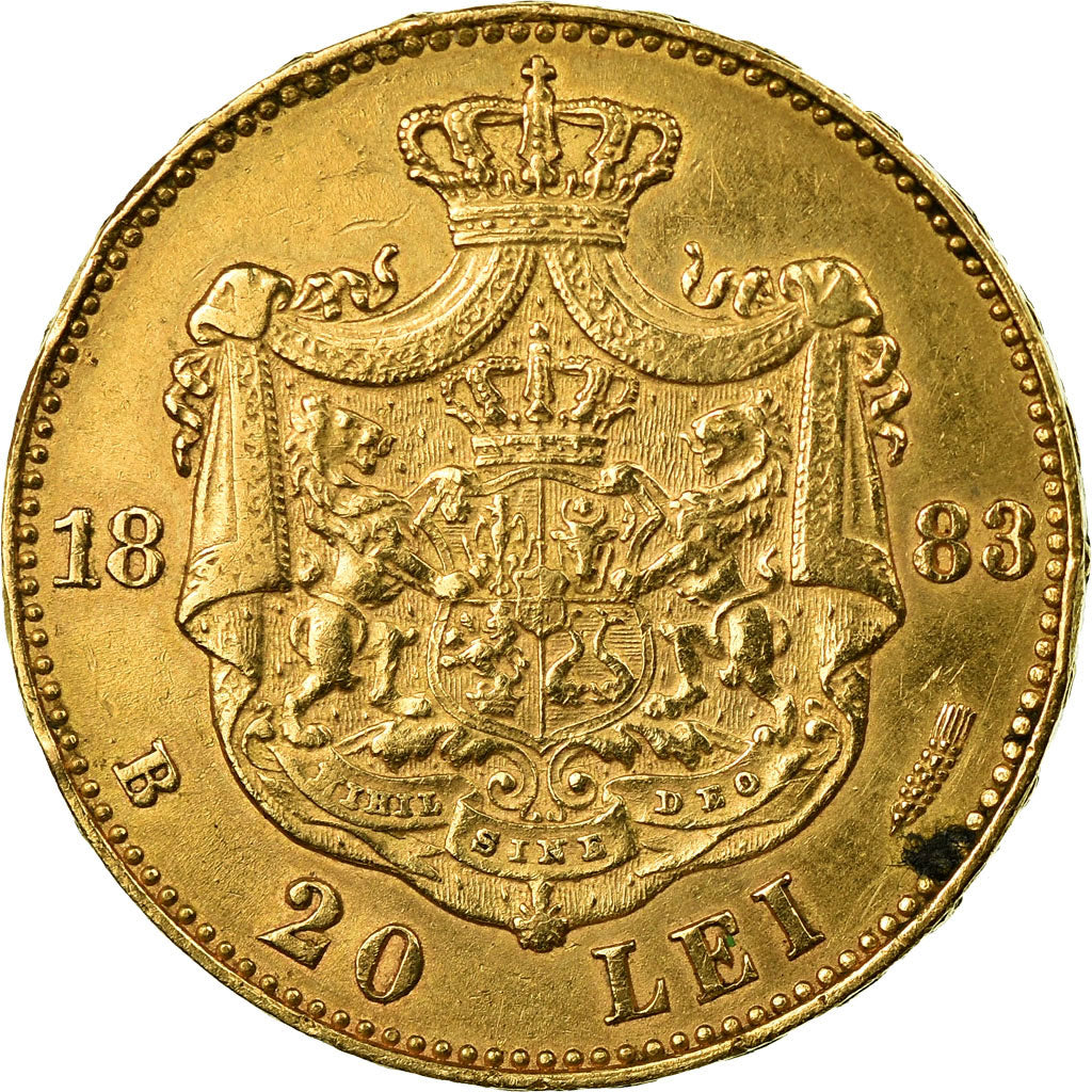 Coin, Romania, Carol I, 20 Lei, 1883, EF(40-45), Gold, KM:20
