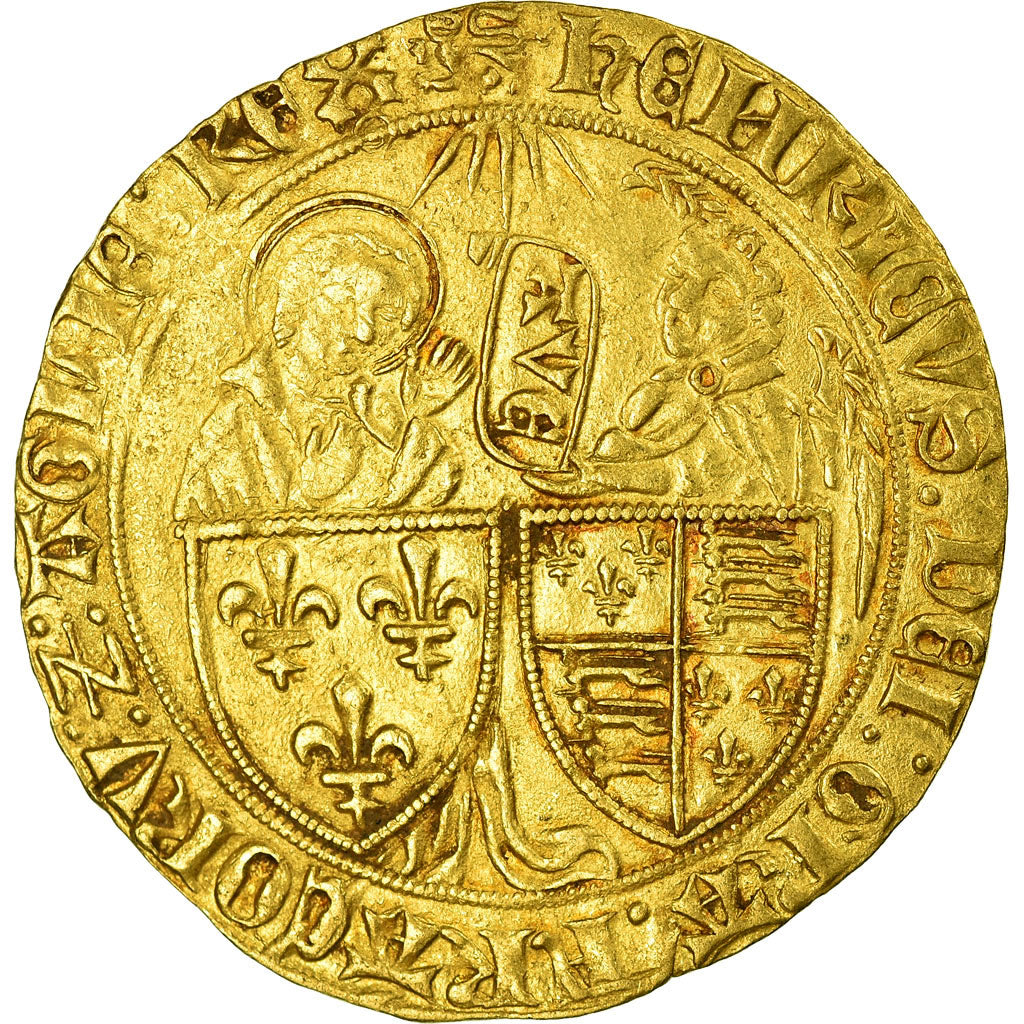 Monnaie, France, Henri VI de Lancastre, Salut d'or, Rouen, TTB, Or