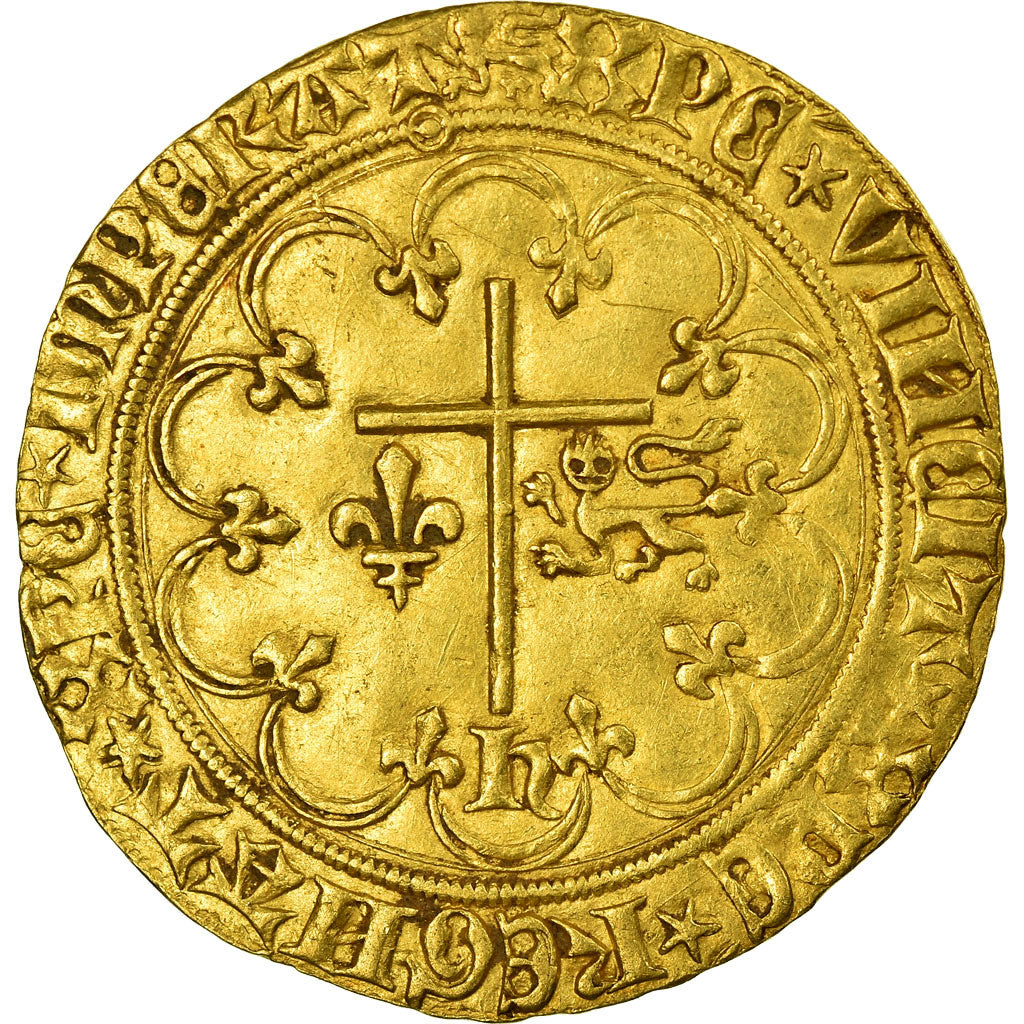 Monnaie, France, Henri VI de Lancastre, Salut d'or, Rouen, TTB, Or
