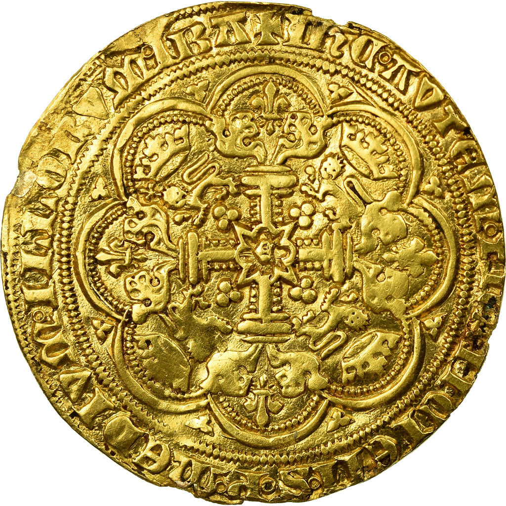 Moneta, Gran Bretagna, Edward III, Noble d'or, Calais, MB+, Oro, Spink:1521