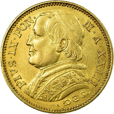 Moeda, ESTADOS ITALIANOS, PAPAL STATES, Pius IX, 20 Lire, 1868, Roma, AU(50-53)