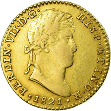 Coin, Spain, Ferdinand VII, 2 Escudos, 1821, Seville, VF(30-35), Gold, KM:483.2