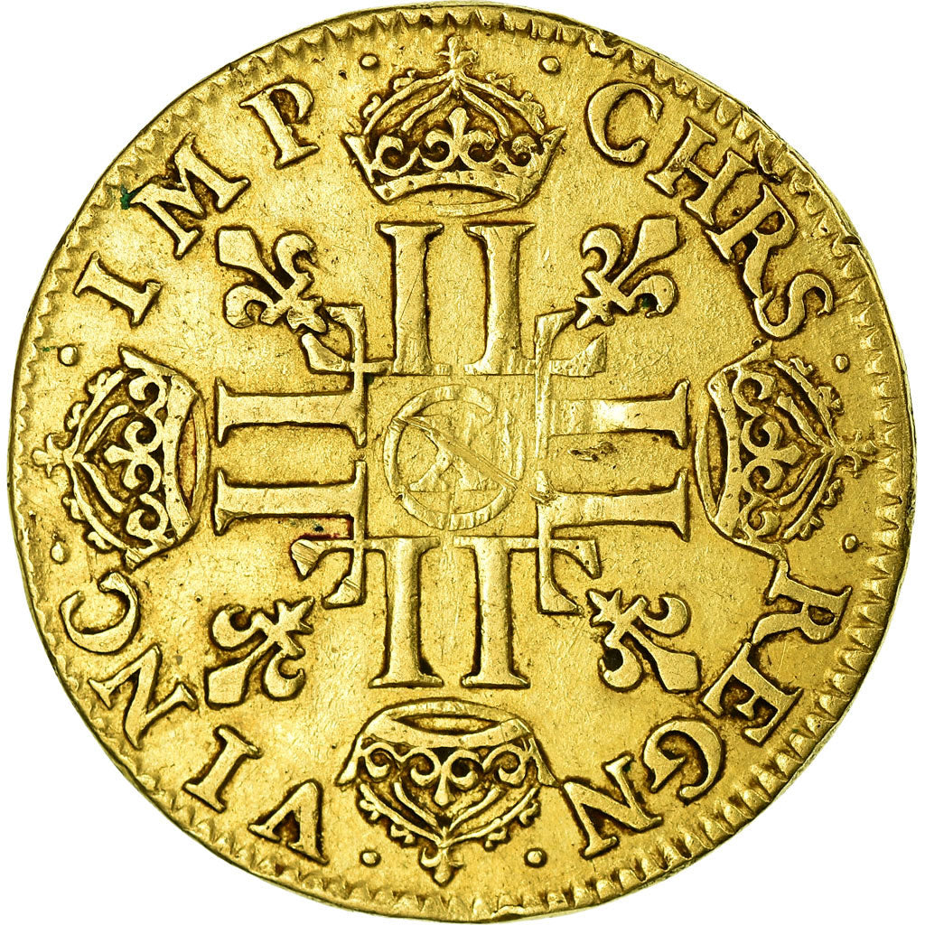 Monnaie, France, Louis XIV, Louis d'or à la mèche longue, 1653, Amiens
