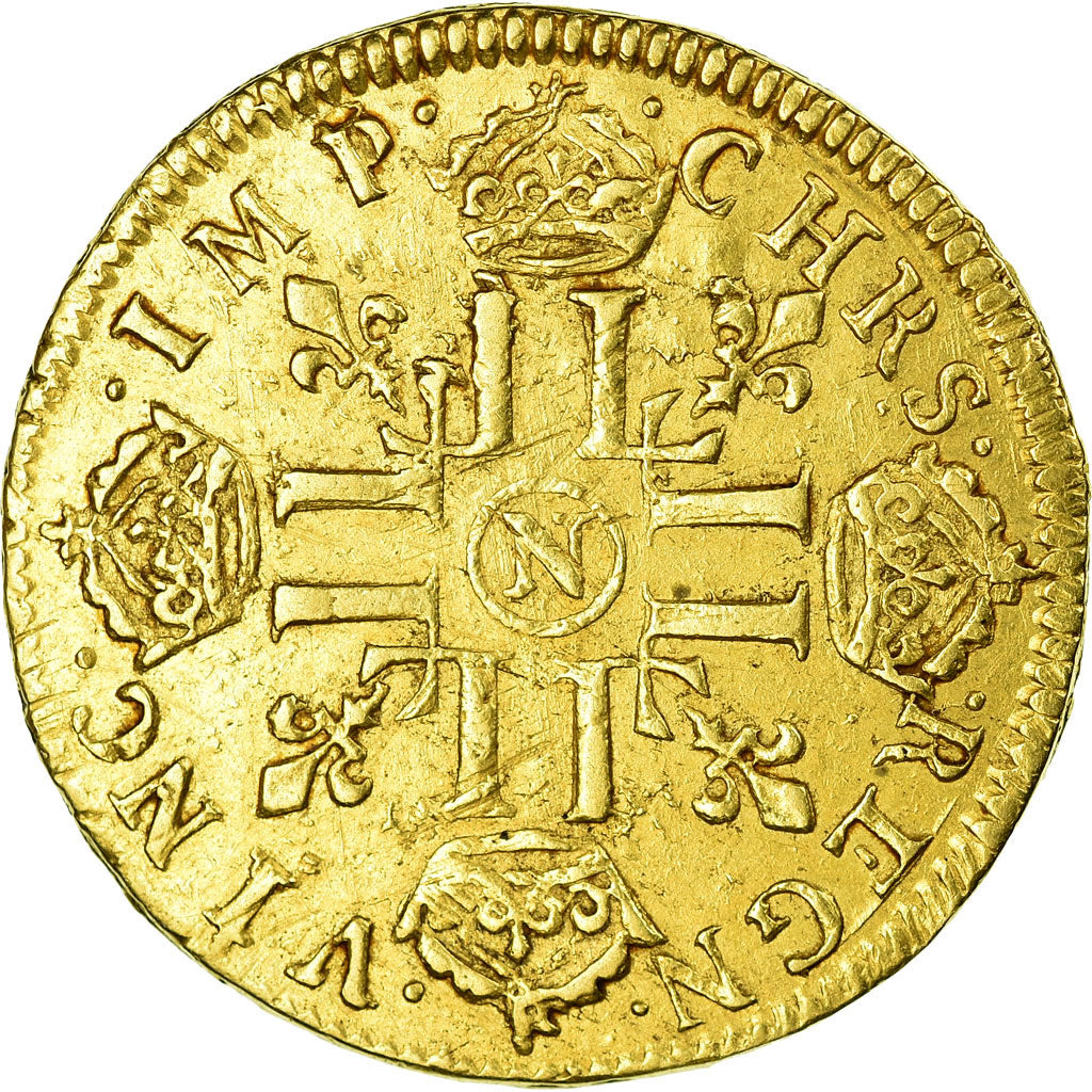 Monnaie, France, Louis XIV, Louis d'or au buste juvénile, 1662, Montpellier