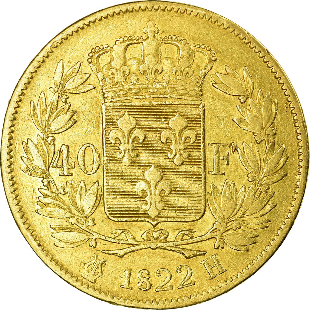 Monnaie, France, Louis XVIII, 40 Francs, 1822, La Rochelle, TB+