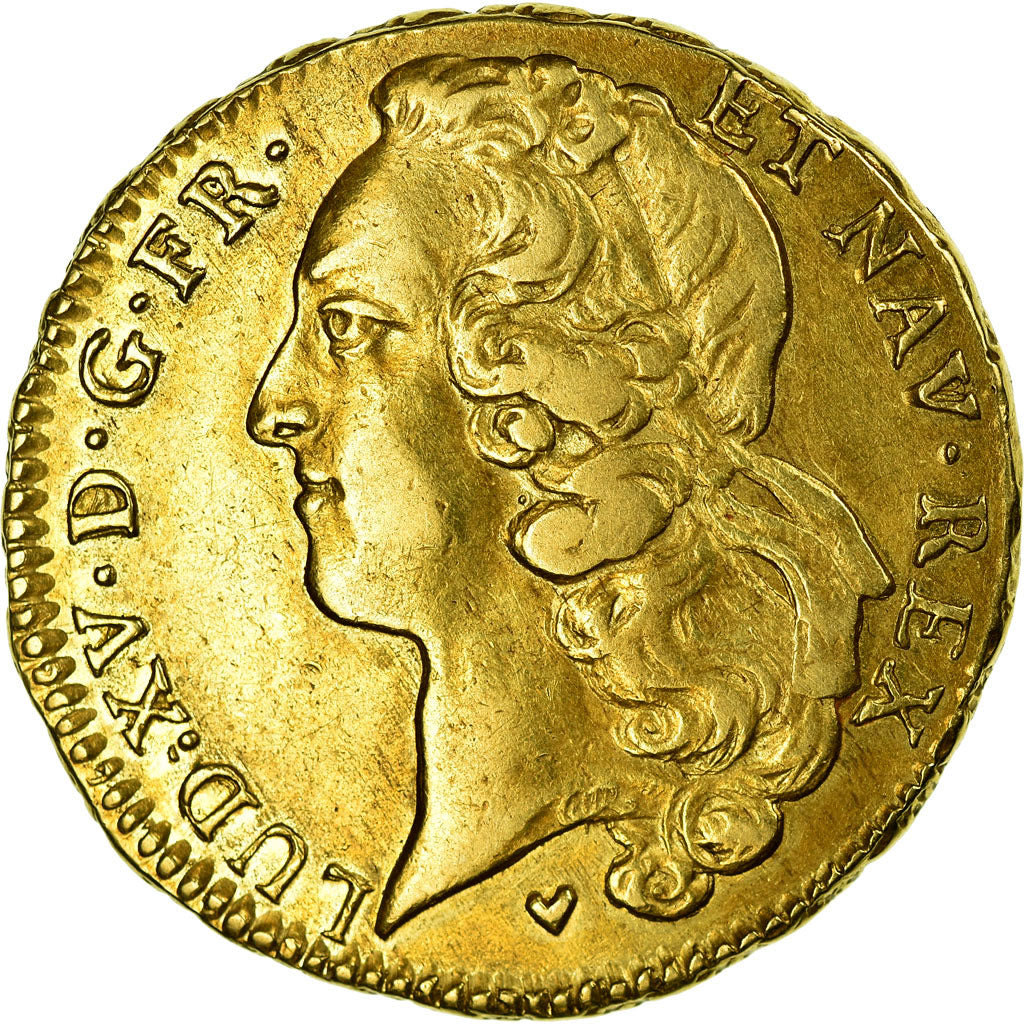 Moneta, Francia, Double Louis d'or, 1763, Strasbourg, BB, Oro, Gadoury:346
