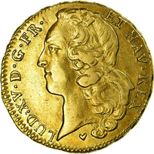 Moneta, Francia, Double Louis d'or, 1763, Strasbourg, BB, Oro, Gadoury:346