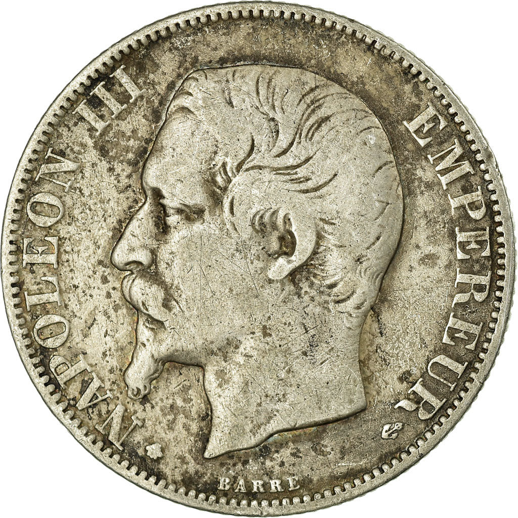 Coin, France, Napoleon III, 2 Francs, 1856, Strasbourg