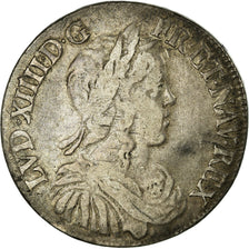 Moneda, Francia, Louis XIV, 1/2 Écu à la mèche longue, 1/2 Ecu, 1653