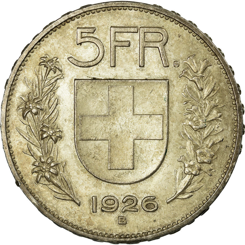 Coin, Switzerland, 5 Francs, 1926, Bern, AU(55-58), Silver, KM:38