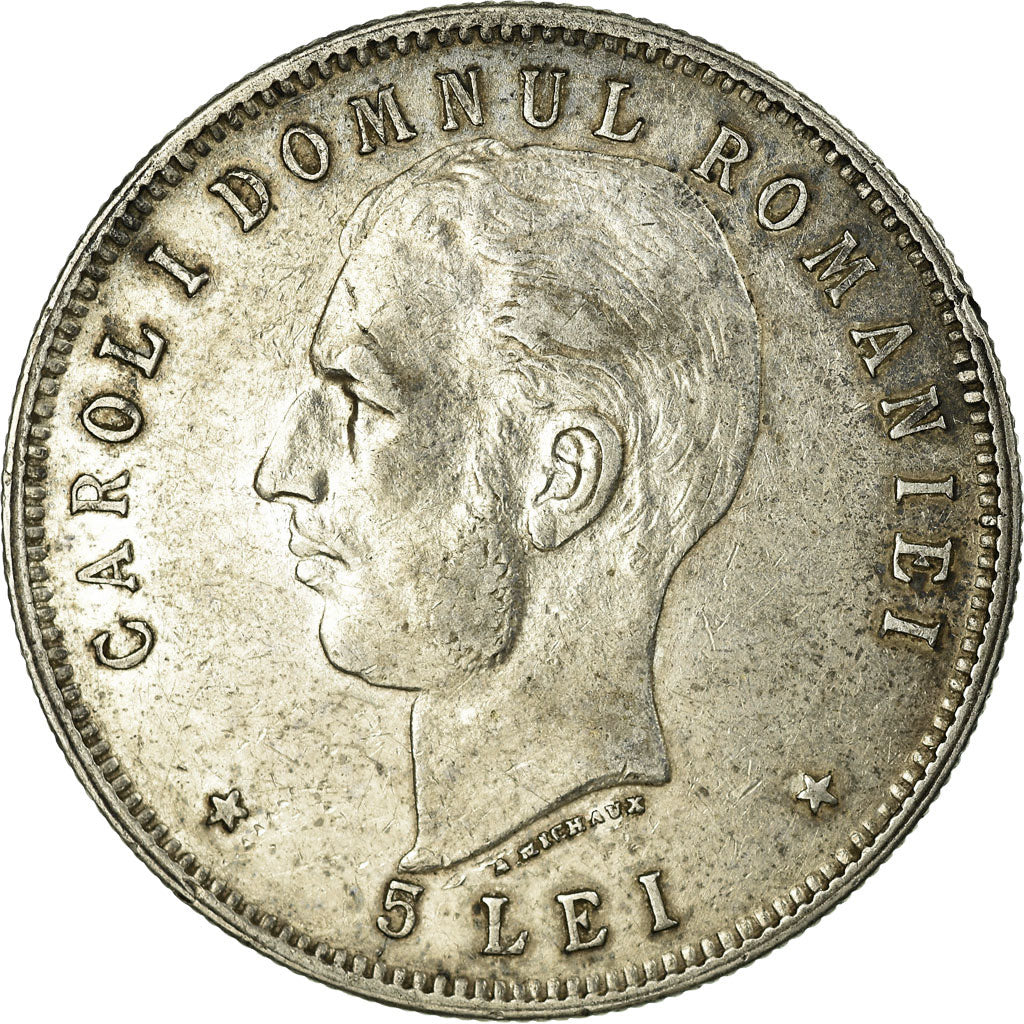 Coin, Romania, Carol I, 5 Lei, 1906, EF(40-45), Silver, KM:35