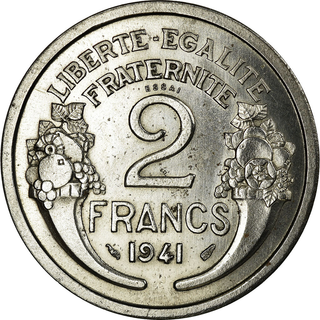 Coin, France, Morlon, 2 Francs, 1941, ESSAI, MS(60-62), Iron, Gadoury:114.3