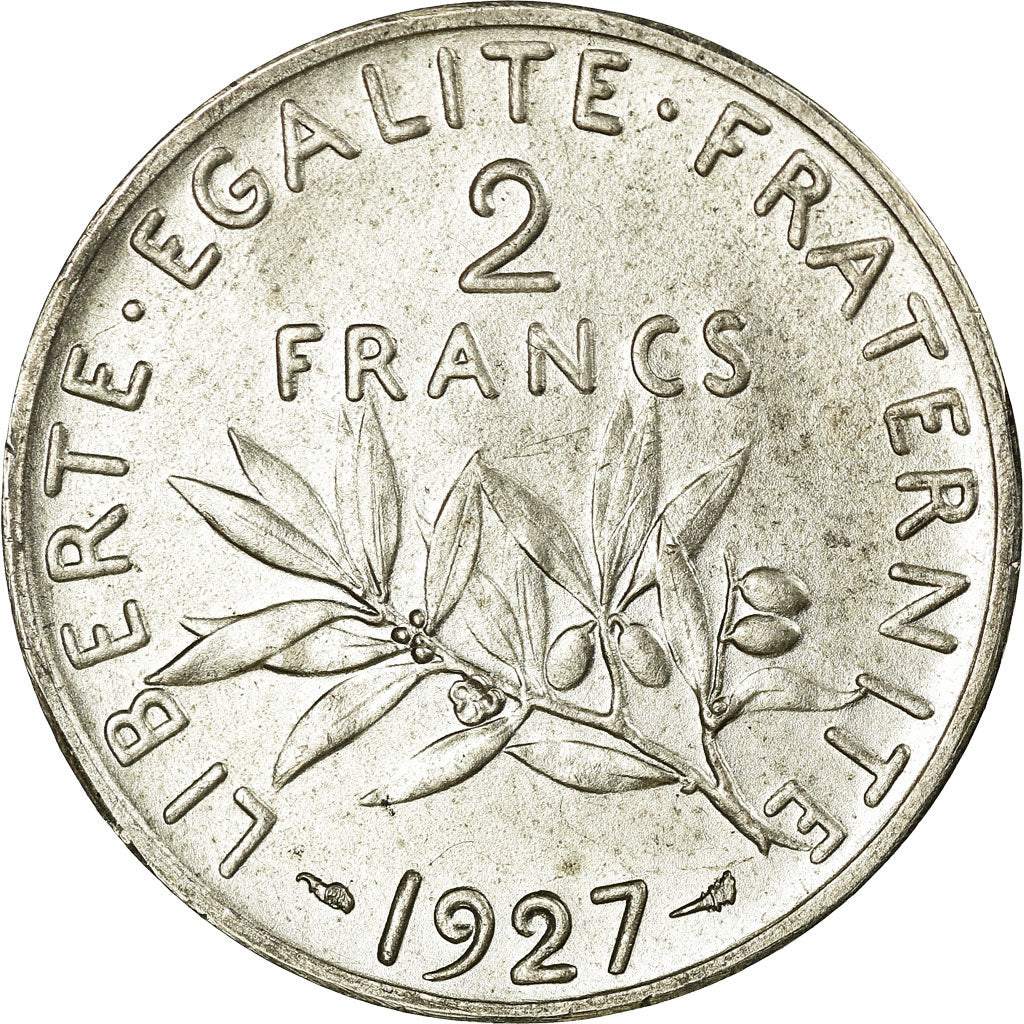 Coin, France, Semeuse, 2 Francs, 1927, Essai-Piéfort, MS(60-62), Silver