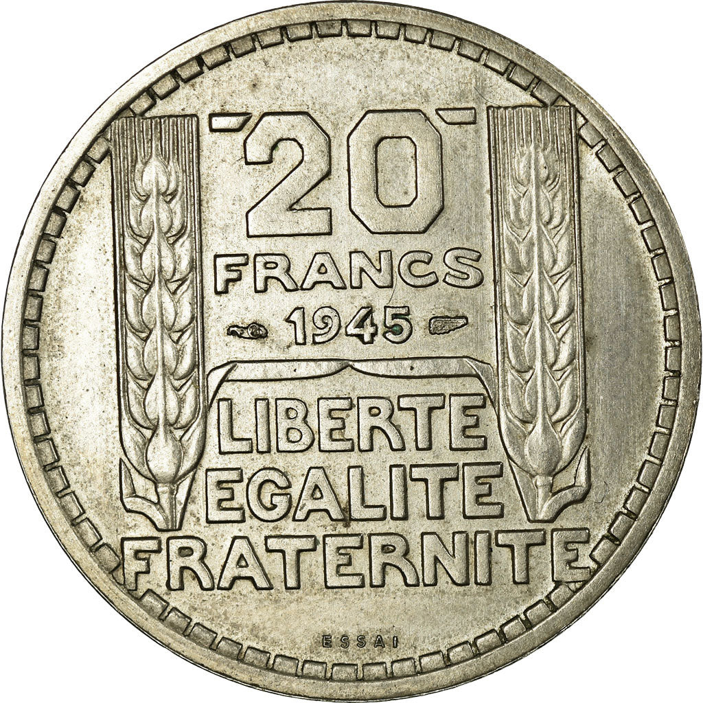 Münze, Frankreich, Turin, 20 Francs, 1945, Essai-Piéfort, VZ+, Copper-nickel