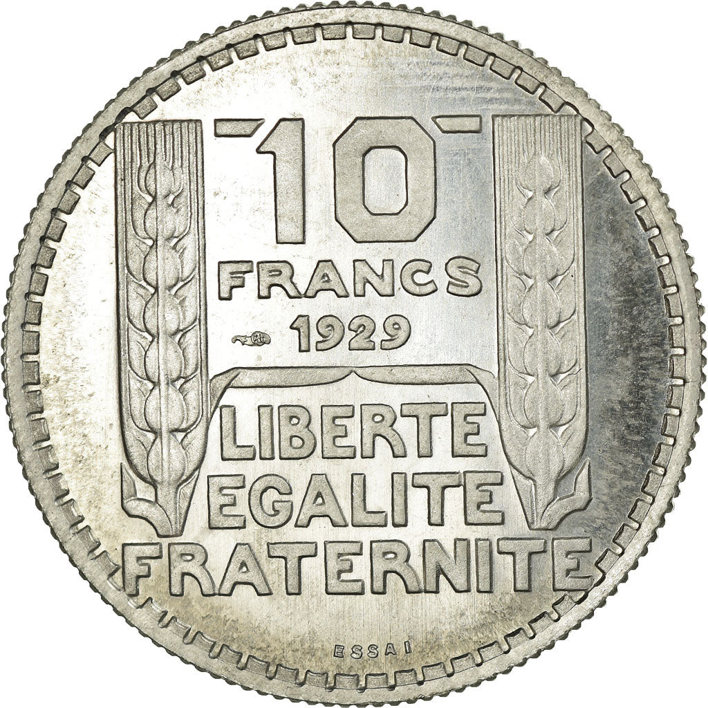 Coin, France, Turin Hybride, 10 Francs, 1929, ESSAI, MS(63), Aluminum
