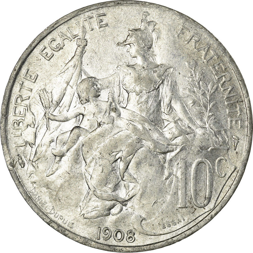 Moneta, Francia, Dupuis, 10 Centimes, 1908, ESSAI, SPL-, Alluminio