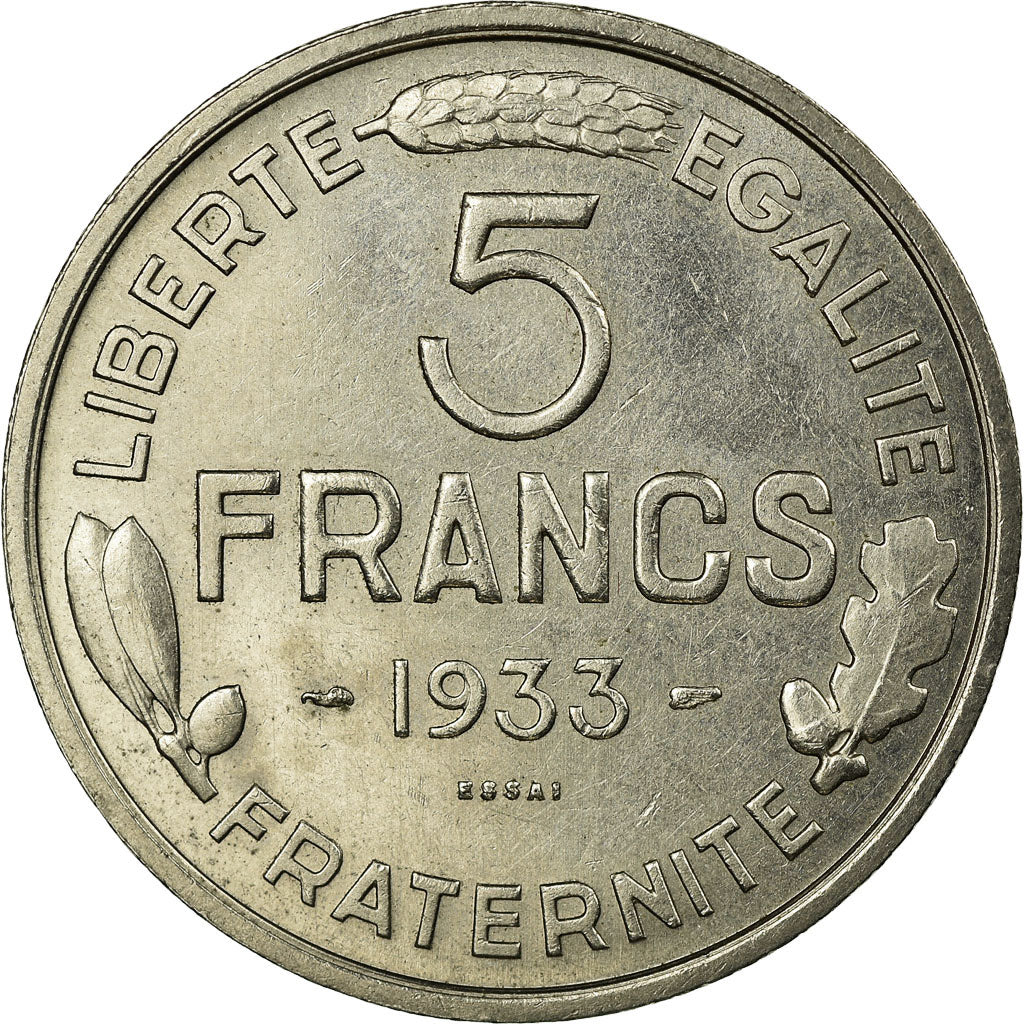 Coin, France, Concours de Morlon, 5 Francs, 1933, ESSAI, MS(63), Nickel