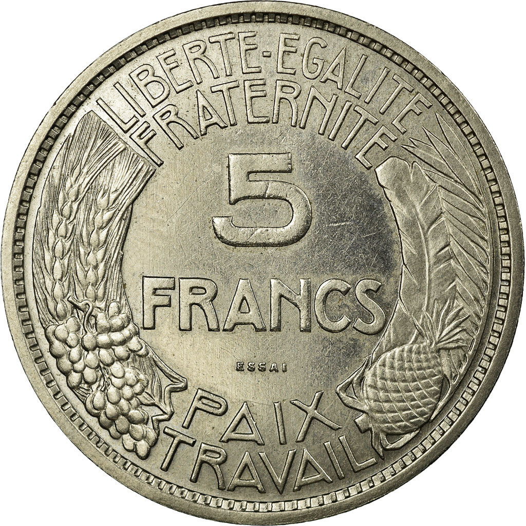 Coin, France, Concours de Delannoy, 5 Francs, 1933, ESSAI, MS(63), Nickel