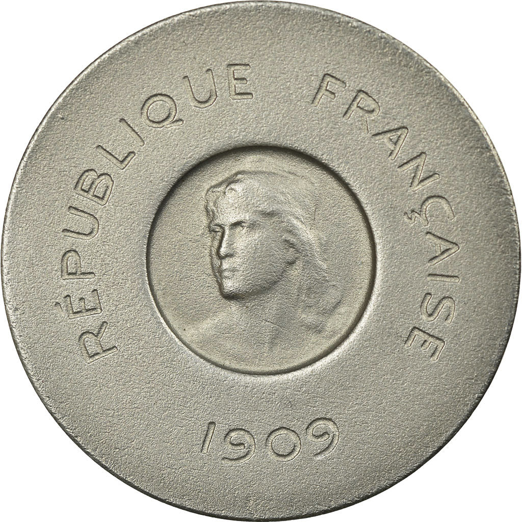 Coin, France, François Rude, 25 Centimes, 1909, ESSAI, MS(63), Aluminium