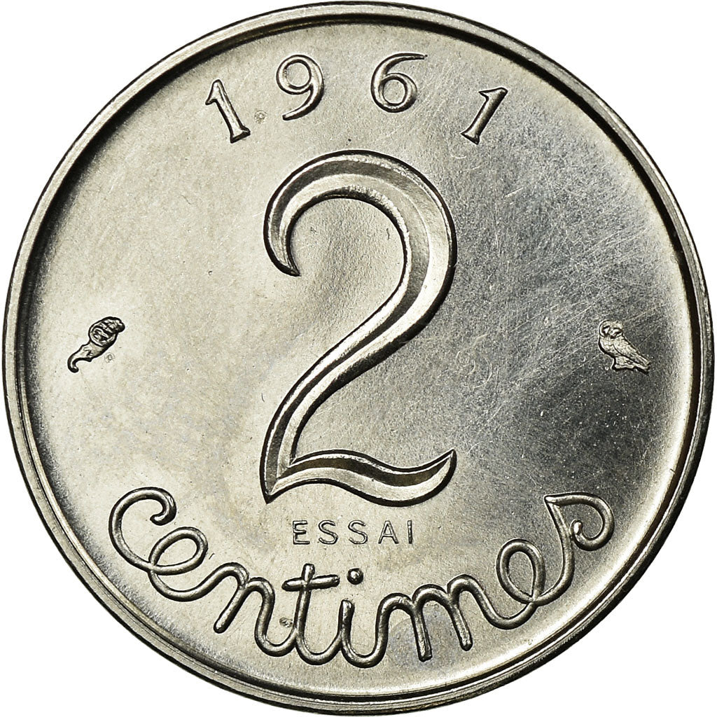 Moneta, Francia, Épi, 2 Centimes, 1961, Paris, ESSAI, SPL, Acciaio con