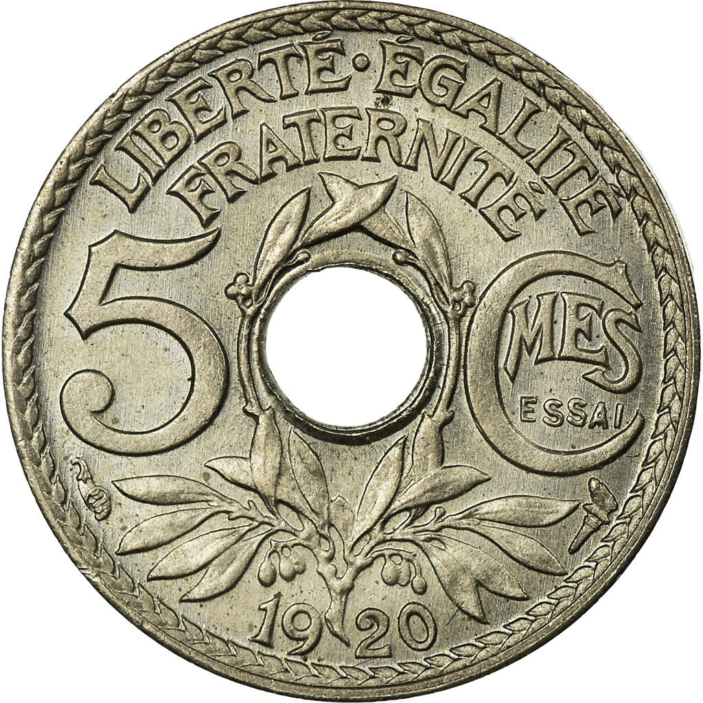 Coin, France, Lindauer, 5 Centimes, 1920, ESSAI, MS(63), Copper-nickel, KM:875