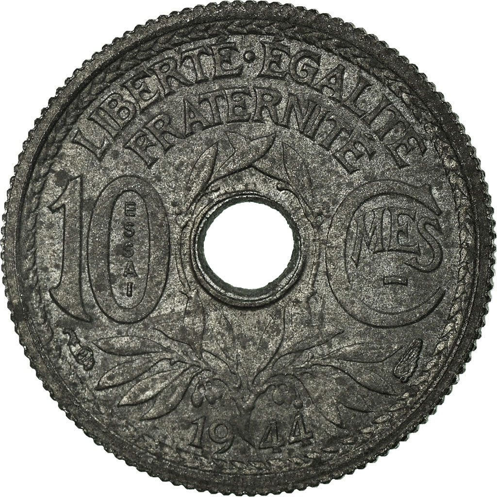 Coin, France, Lindauer, 10 Centimes, 1944, ESSAI, AU(55-58), Zinc, KM:E87