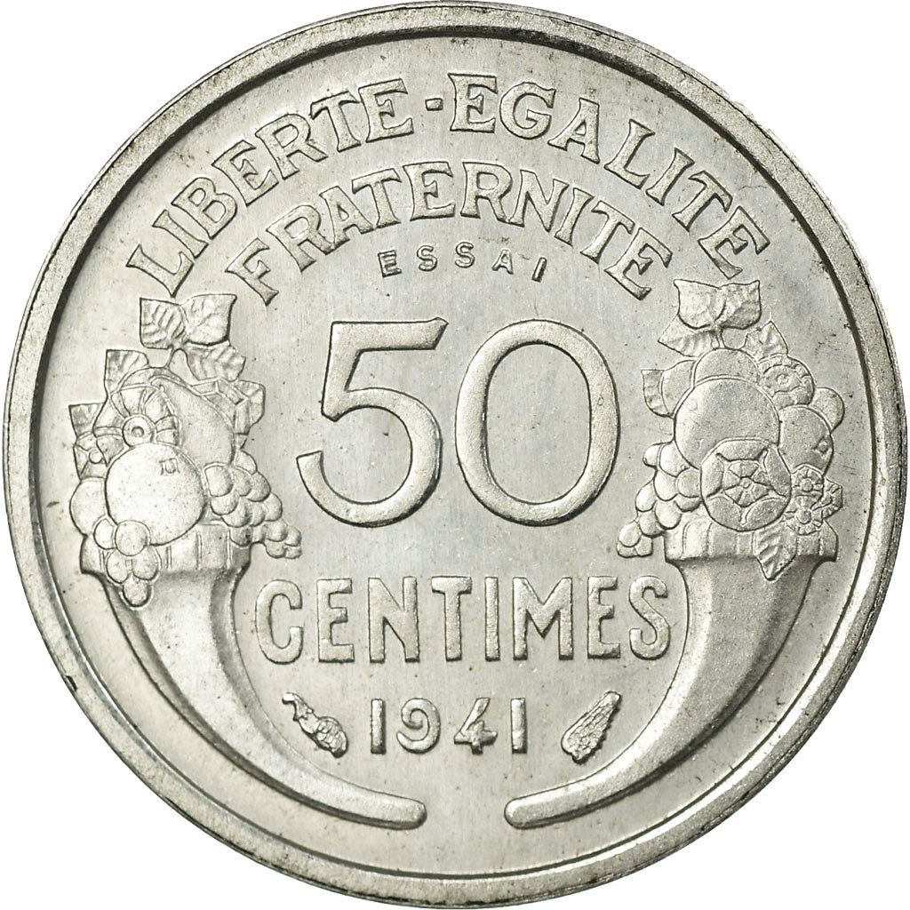 Moneta, Francia, Morlon, 50 Centimes, 1941, Paris, ESSAI, SPL, Alluminio