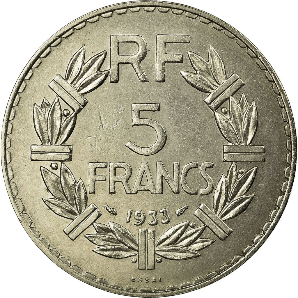 Monnaie, France, Lavrillier, 5 Francs, 1933, ESSAI, SUP+, Nickel, Gadoury:760