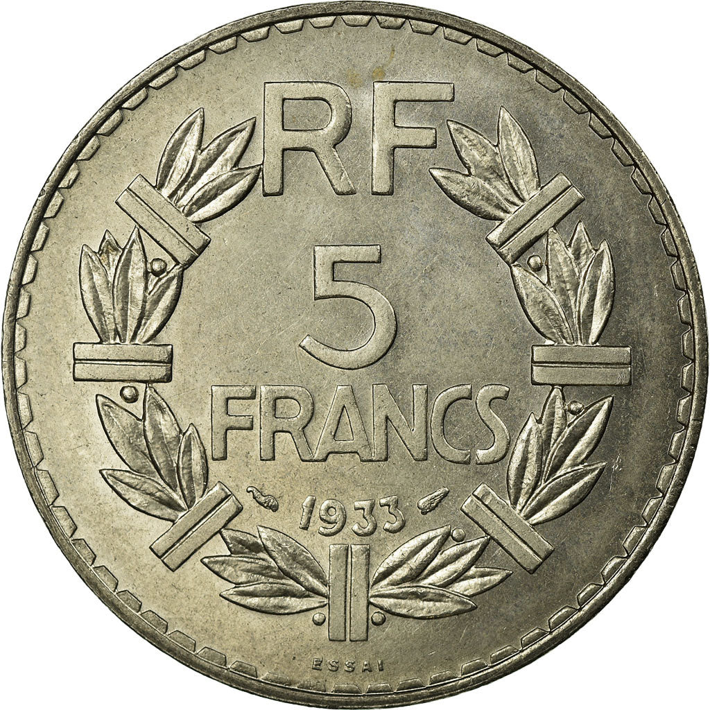 Monnaie, France, Lavrillier, 5 Francs, 1933, ESSAI, SUP+, Nickel, Gadoury:760
