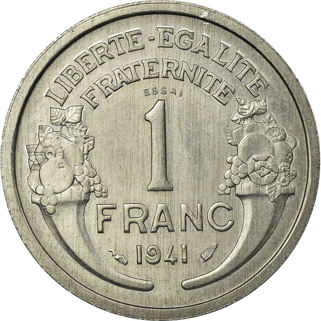 Coin, France, Morlon, Franc, 1941, ESSAI, MS(63), Aluminum, KM:885a.1